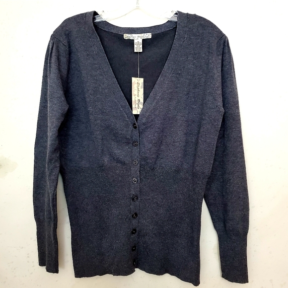 Stephanie Rogers Grey Button Up Cardigan Sz M NWT - Picture 6 of 6